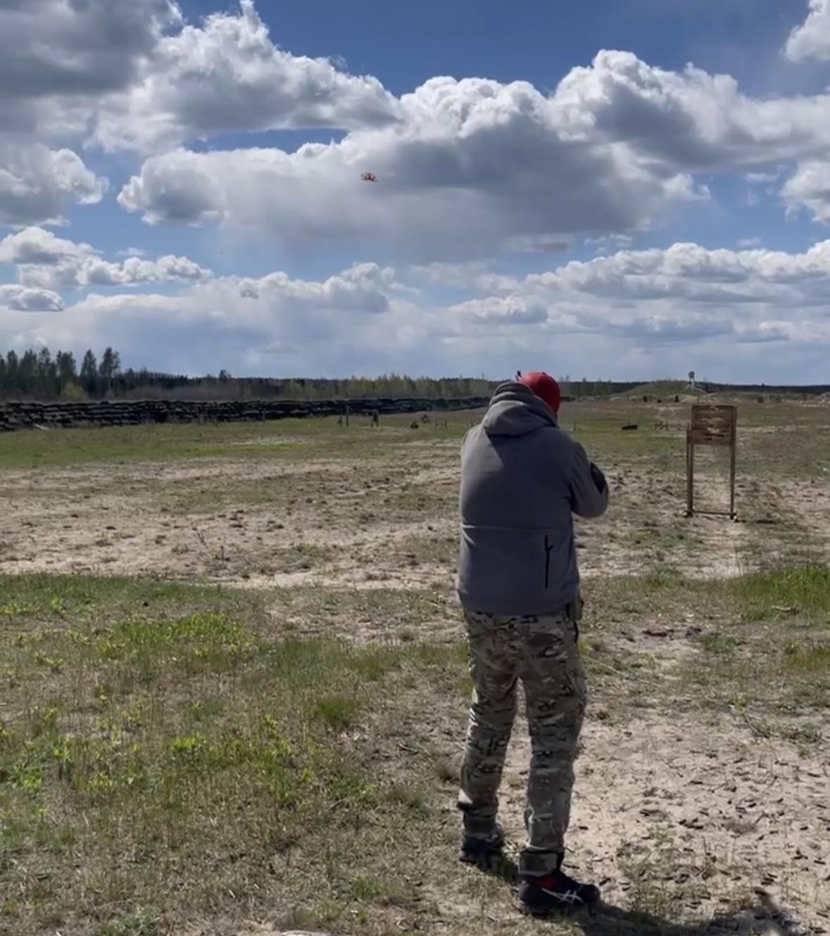 Ivan Iliukhin tracking a live drone during a training exercise